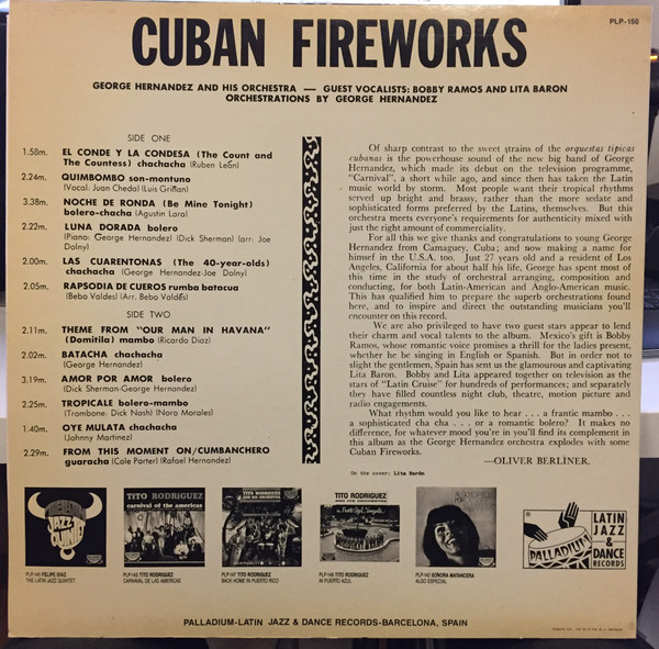 George Hernandez And His Orchestra - Cuban Fireworks | Palladium Latin Jazz & Dance Records (PLP-150) - 2