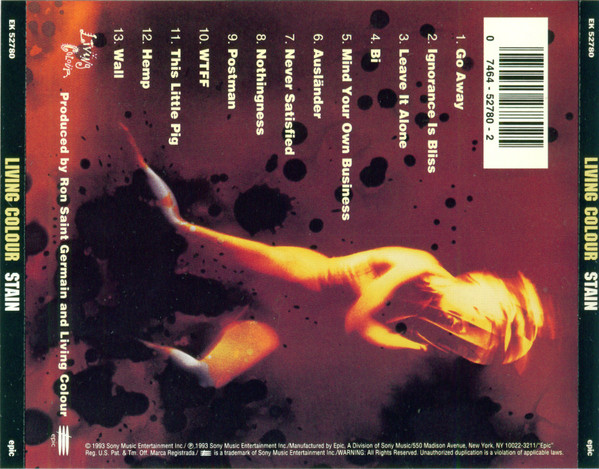 Living Colour - Stain [CD] | Epic (EK 52780) - 2