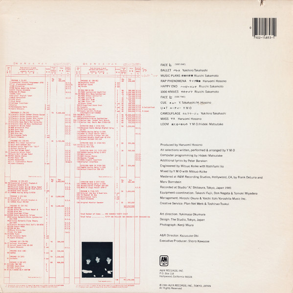 Yellow Magic Orchestra - BGM | A&M Records (SP-4853) - 2