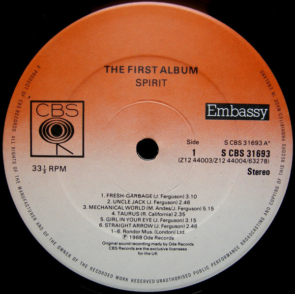 Spirit - The Best Of Spirit | Embassy (EMB 31693) - 3