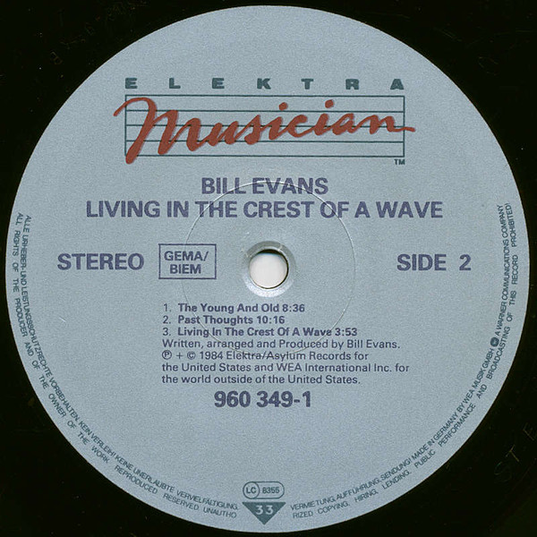 Bill Evans - Living In The Crest Of A Wave | Elektra Musician (960 349-1) - 4