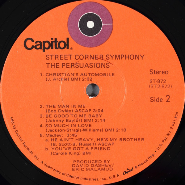 The Persuasions - Street Corner Symphony | Capitol Records (ST-872) - 4 The Persuasions - Street Corner Symphony | Capitol Records (ST-872) - 4