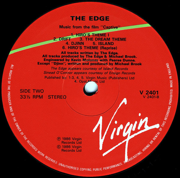 The Edge With Michael Brook - Captive | Virgin (V 2401) - 4 The Edge With Michael Brook - Captive | Virgin (V 2401) - 4
