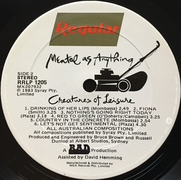 Mental As Anything - Creatures Of Leisure | Regular Records (RRLP1205) - 4 Mental As Anything - Creatures Of Leisure | Regular Records (RRLP1205) - 4
