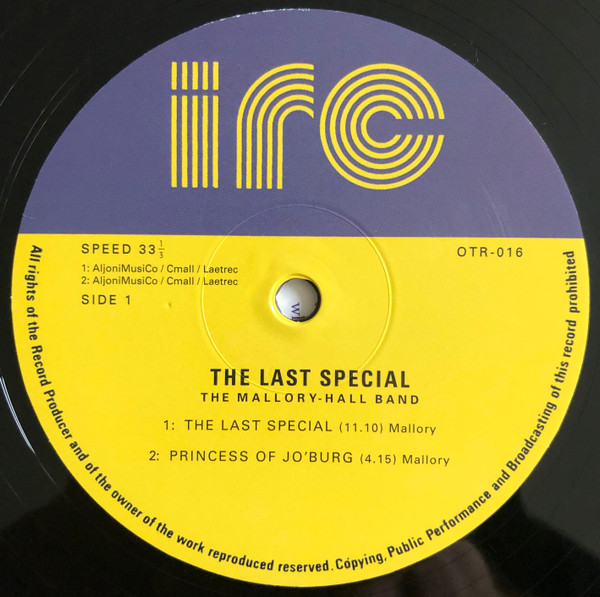 The Mallory-Hall Band - The Last Special | Outernational Sounds (OTR-016)