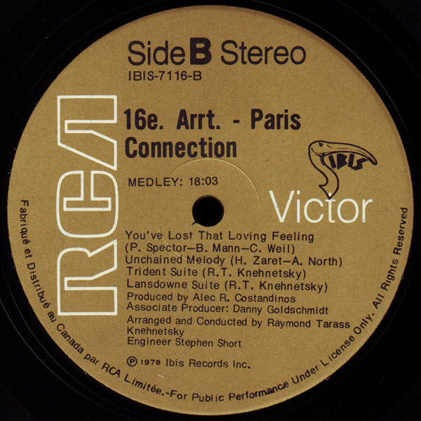 Paris Connection - 16e. Arrt. | RCA Victor (IBIS-7116) - 2