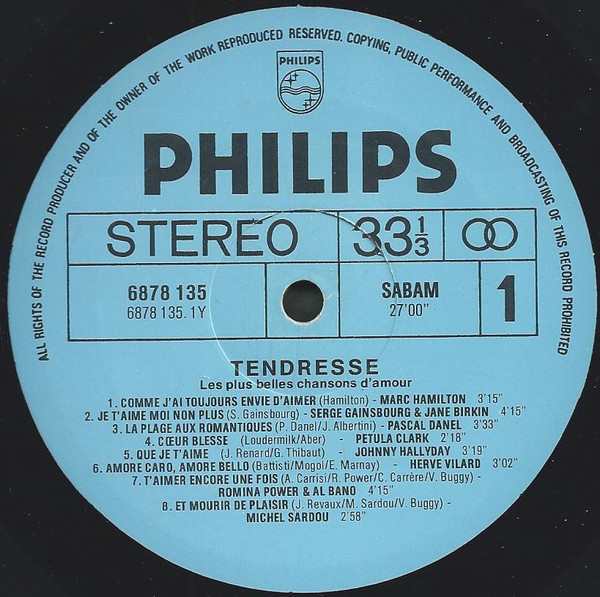 Various - Tendresse - Les Plus Belles Chansons D'amour | Philips (6878 135) - 3 Various - Tendresse - Les Plus Belles Chansons D'amour | Philips (6878 135) - 3