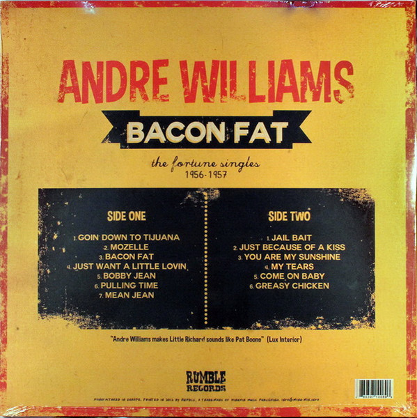 Andre Williams - Bacon Fat: The Fortune Singles 1956-1957 | Rumble Records (RUM2011034) - 2 Andre Williams - Bacon Fat: The Fortune Singles 1956-1957 | Rumble Records (RUM2011034) - 2