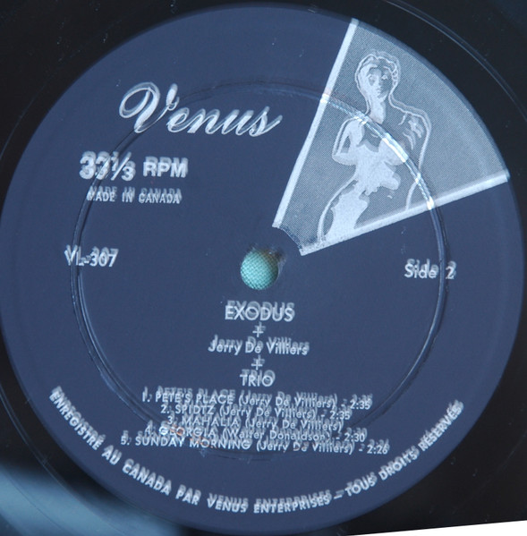 Jerry De Villiers + Trio - Exodus | Venus (VL 307) - 4