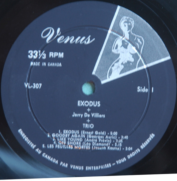 Jerry De Villiers + Trio - Exodus | Venus (VL 307) - 3