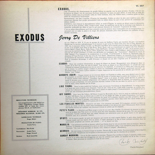 Jerry De Villiers + Trio - Exodus | Venus (VL 307) - 2