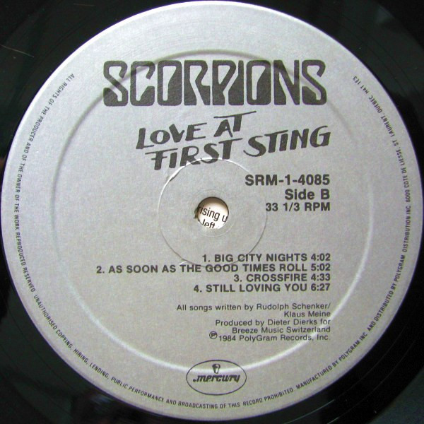 Scorpions - Love At First Sting | Mercury (SRM-1-4085) - 4