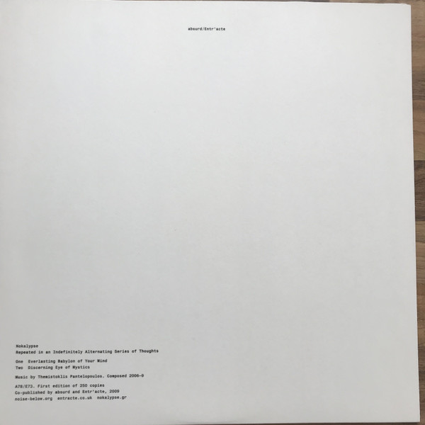 Nokalypse - Repeated In An Indefinitely Alternating Series Of Thoughts | absurd (A78) - 2