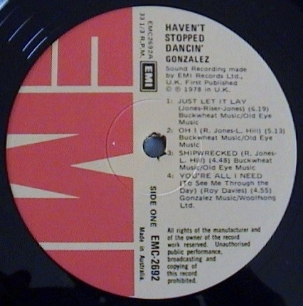 Gonzalez - Haven't Stopped Dancin' | EMI (EMC.2692) - 3