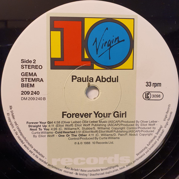 Paula Abdul - Forever Your Girl | 10 Records (209 240) - 4 Paula Abdul - Forever Your Girl | 10 Records (209 240) - 4