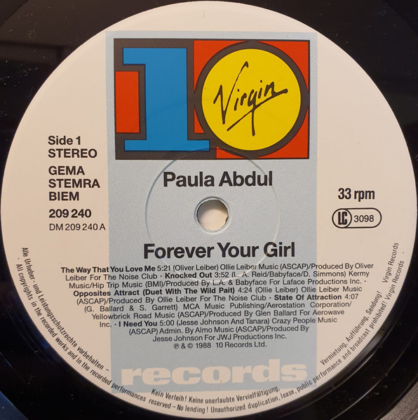 Paula Abdul - Forever Your Girl | 10 Records (209 240) - 3 Paula Abdul - Forever Your Girl | 10 Records (209 240) - 3