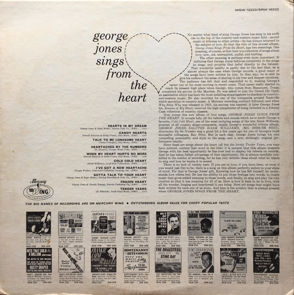 George Jones - George Jones Sings From The Heart | Mercury Wing (SRW 16323) - 2 George Jones - George Jones Sings From The Heart | Mercury Wing (SRW 16323) - 2