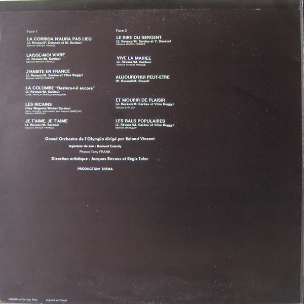 Michel Sardou - Enregistrement Public A L'Olympia | Philips (6 325 005) - 2