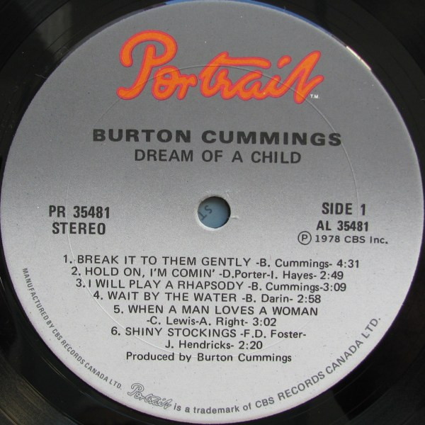 Burton Cummings - Dream Of A Child | Portrait (PR 35481) - 3 Burton Cummings - Dream Of A Child | Portrait (PR 35481) - 3