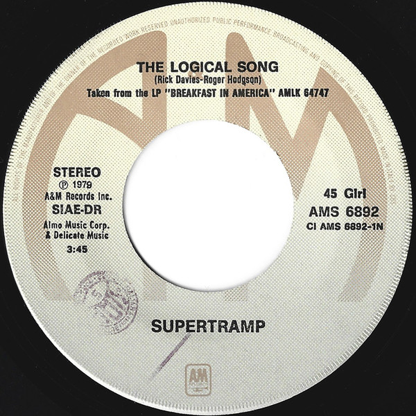 Supertramp - The Logical Song | A&M Records (AMS 6892) - 3