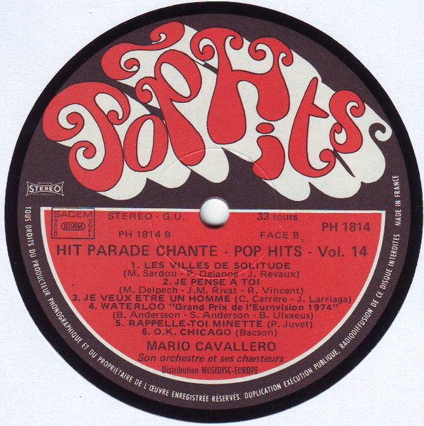 Mario Cavallero Et Son Orchestre - Hit Parade Chante Pop Hits Vol 14 | Pop Hits (PH 1814) - 4 Mario Cavallero Et Son Orchestre - Hit Parade Chante Pop Hits Vol 14 | Pop Hits (PH 1814) - 4