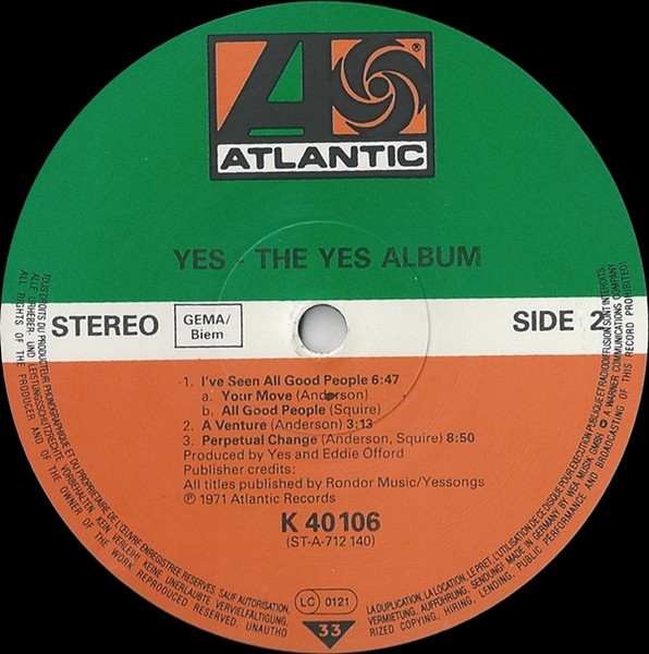 Yes - The Yes Album | Atlantic (40 106) - 4 Yes - The Yes Album | Atlantic (40 106) - 4