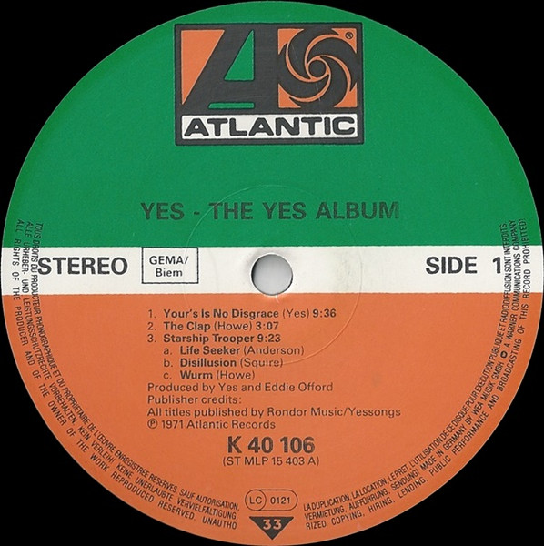 Yes - The Yes Album | Atlantic (40 106) - 3 Yes - The Yes Album | Atlantic (40 106) - 3