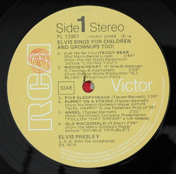 Elvis Presley - Elvis Sings For Children And Grownups Too! | RCA Victor (PL 12901) - 4 Elvis Presley - Elvis Sings For Children And Grownups Too! | RCA Victor (PL 12901) - 4