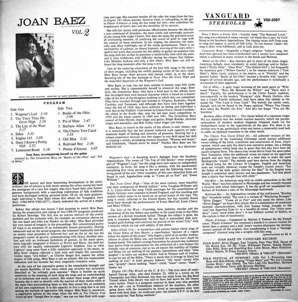 Joan Baez - Joan Baez Vol. 2 | Vanguard (VSD-2097) - main Joan Baez - Joan Baez Vol. 2 | Vanguard (VSD-2097) - main