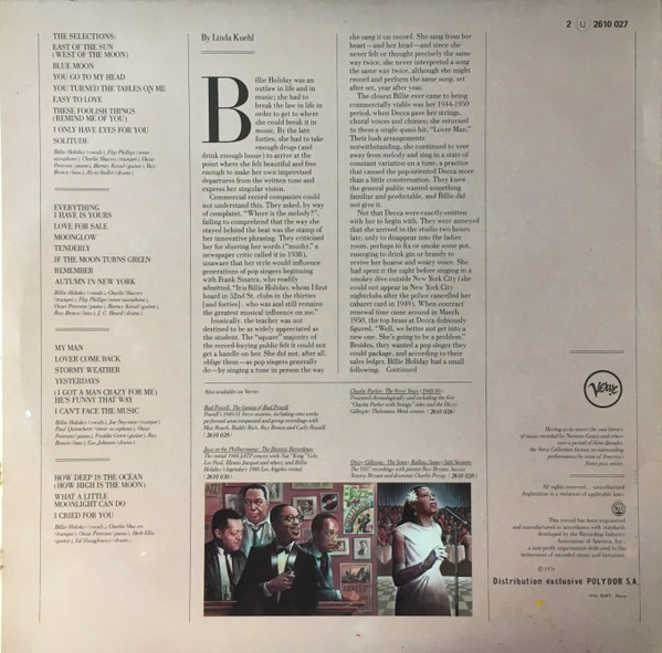 Billie Holiday - The First Verve Sessions | Verve Records (2610 027) - 2 Billie Holiday - The First Verve Sessions | Verve Records (2610 027) - 2