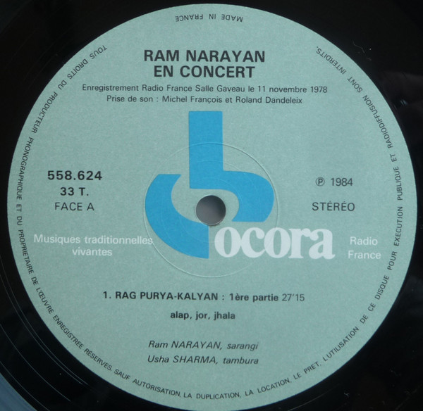 Ram Narayan - Ram Narayan En Concert | Ocora (558624/25) - 4