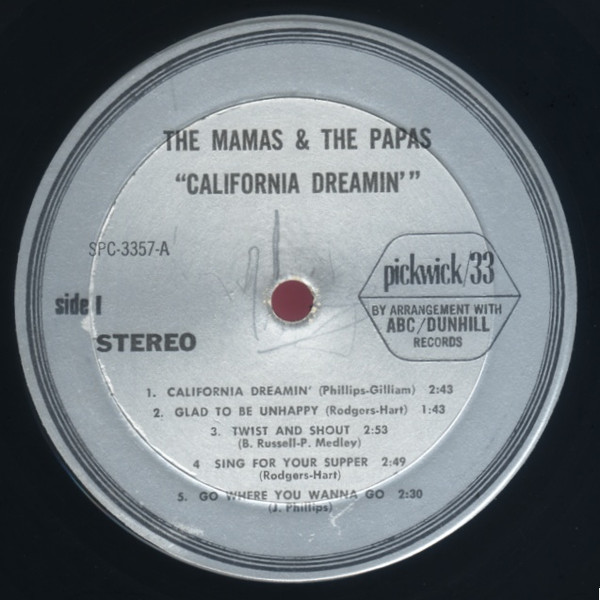 The Mamas & The Papas - California Dreamin' | Pickwick (SPC-3357) - 3