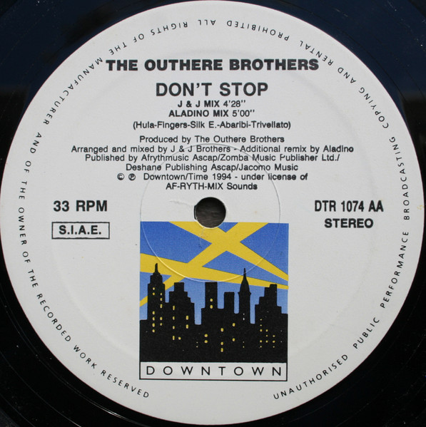 The Outhere Brothers - Don't Stop | Downtown (DTR 1074) - 2 The Outhere Brothers - Don't Stop | Downtown (DTR 1074) - 2