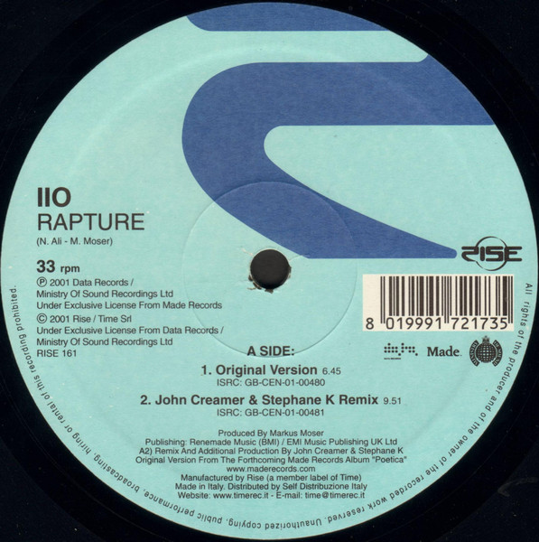 iiO - Rapture | Rise (RISE 161) - 2