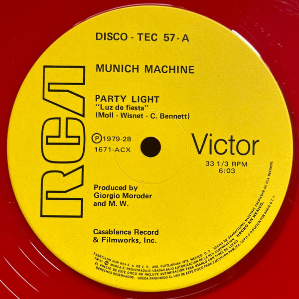 Munich Machine - Party Light / Let Your Body Shine | RCA Victor (DISCO - TEC 57) - 3