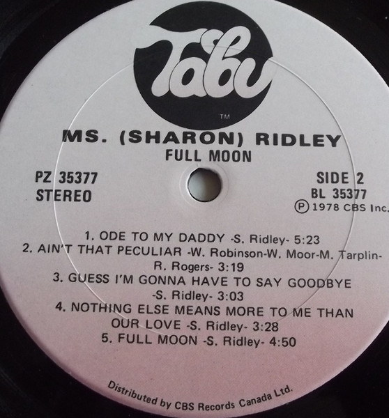 Sharon Ridley - Full Moon [Vinyl] | Tabu Records (PZ 35377) - 4