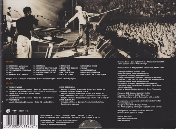 Depeche Mode - One Night In Paris (The Exciter Tour 2001) | Mute (DVDSTUMM 190) - 2 Depeche Mode - One Night In Paris (The Exciter Tour 2001) | Mute (DVDSTUMM 190) - 2