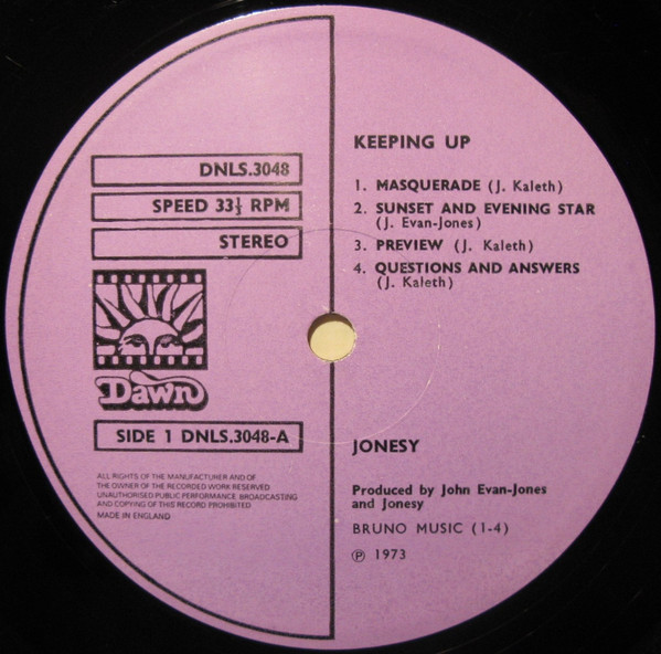 Jonesy - Keeping Up... | Dawn (DNLS 3048) - 3