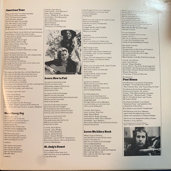 Paul Simon - There Goes Rhymin' Simon [Vinyl] | Columbia (KC 32280) - 3