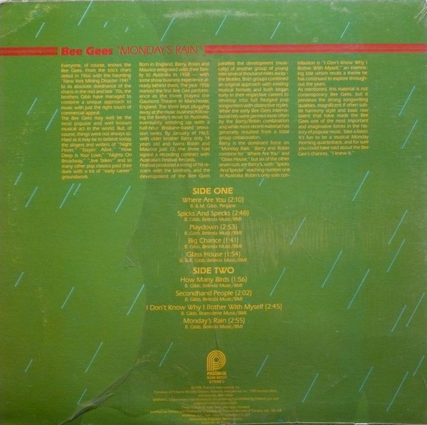 Bee Gees - Monday's Rain | Pickwick (BAN 90021) - main