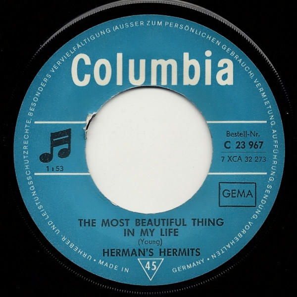 Herman's Hermits - Something's Happening / The Most Beautiful Thing In My Life | Columbia (C 23 967) - 4