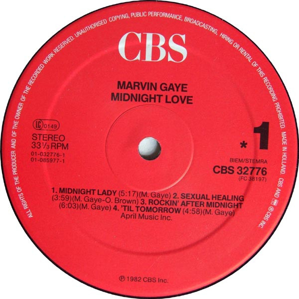 Marvin Gaye - Midnight Love | CBS (CBS 32776) - 4 Marvin Gaye - Midnight Love | CBS (CBS 32776) - 4