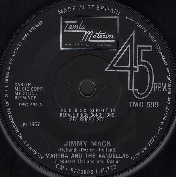 Martha Reeves & The Vandellas - Jimmy Mack | Tamla Motown (TMG 599)