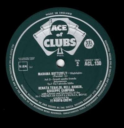 Giacomo Puccini / Renata Tebaldi , Nell Rankin , Giuseppe Campora , Orchestra dell'Accademia Nazionale di Santa Cecilia , Alberto Erede , Coro dell'Accademia Nazionale di Santa Cecilia - Highlights From Madama Butterfly | Ace Of Clubs (ACL 130) - 4