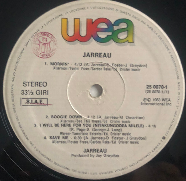 Al Jarreau - Jarreau | WEA (25 0070 1) - 2