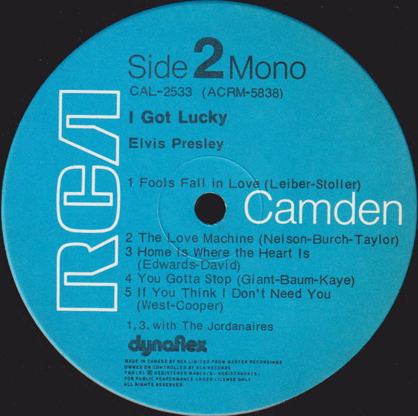 Elvis Presley - I Got Lucky [Vinyl] | RCA Camden (CALX - 2533) - 3