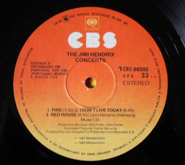 Jimi Hendrix - The Jimi Hendrix Concerts | CBS (88592) - 3