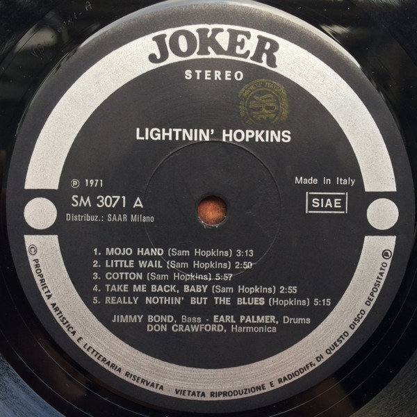 Lightnin' Hopkins - Il Blues | Joker (SM 3071) - 3
