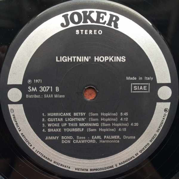 Lightnin' Hopkins - Il Blues | Joker (SM 3071) - 4