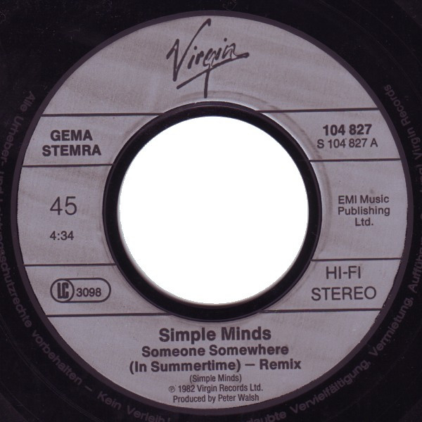 Simple Minds - Someone Somewhere (In Summertime) | Virgin (104 827) - 3 Simple Minds - Someone Somewhere (In Summertime) | Virgin (104 827) - 3